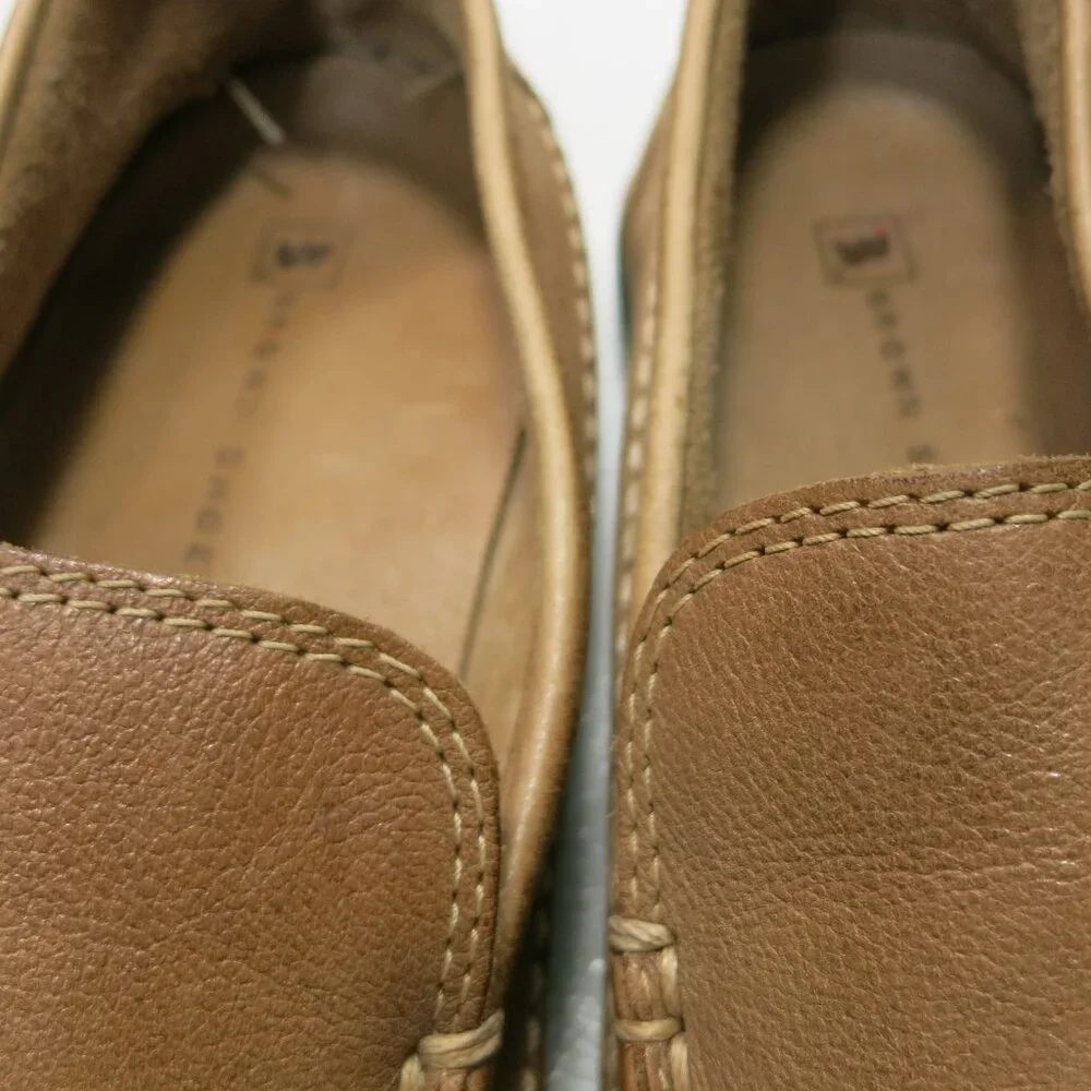 Brown Shoe Hand Stitched Leather Square Toe Driver Moccasins Footwear Men's 11 M